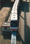 Overhead view of Monorail train next to goods line at rear of Darling Harbour thumbnail