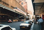 Monorail train in Pitt Street outside Hilton Hotel thumbnail