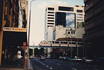 Monorail train in Pitt Street viewed from Bathurst Street thumbnail